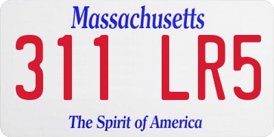 MA license plate 311LR5