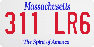 MA license plate 311LR6