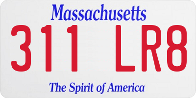 MA license plate 311LR8