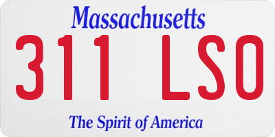 MA license plate 311LS0