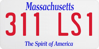 MA license plate 311LS1