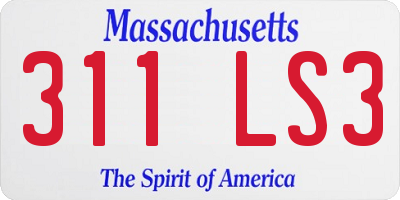 MA license plate 311LS3