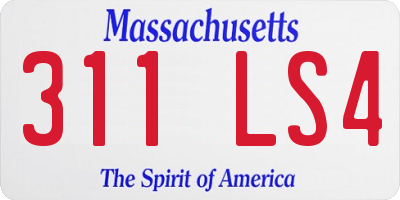 MA license plate 311LS4