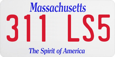MA license plate 311LS5