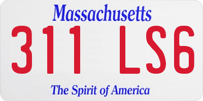 MA license plate 311LS6