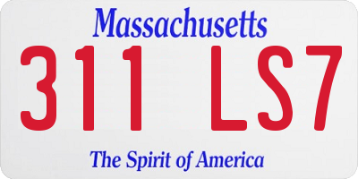 MA license plate 311LS7