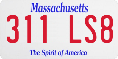MA license plate 311LS8