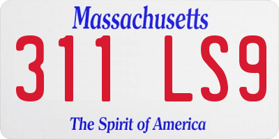 MA license plate 311LS9