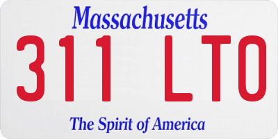 MA license plate 311LT0