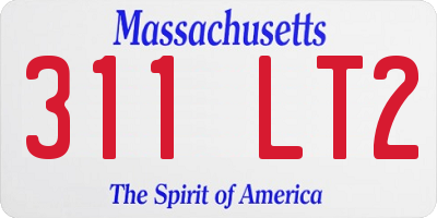 MA license plate 311LT2