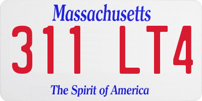 MA license plate 311LT4