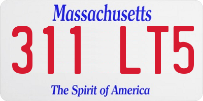 MA license plate 311LT5