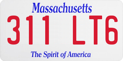 MA license plate 311LT6