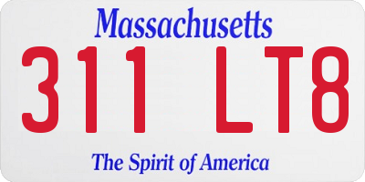 MA license plate 311LT8