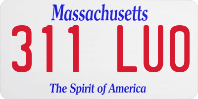 MA license plate 311LU0