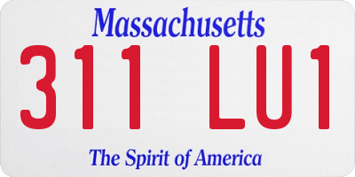 MA license plate 311LU1