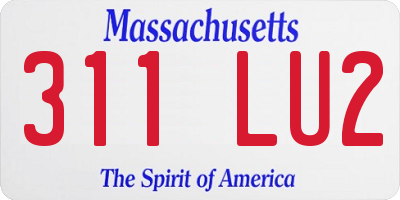 MA license plate 311LU2