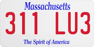 MA license plate 311LU3