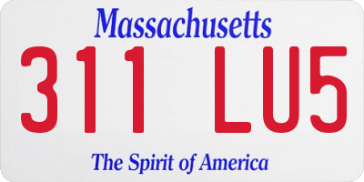 MA license plate 311LU5