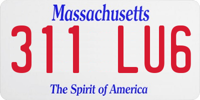 MA license plate 311LU6