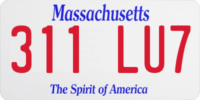MA license plate 311LU7