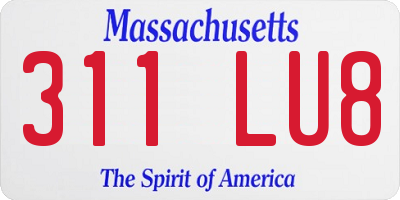 MA license plate 311LU8