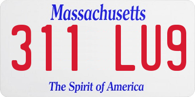 MA license plate 311LU9