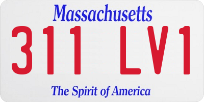 MA license plate 311LV1