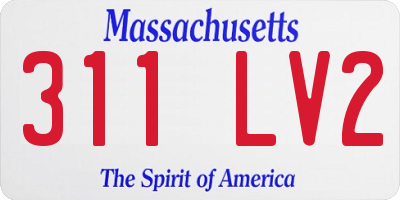 MA license plate 311LV2