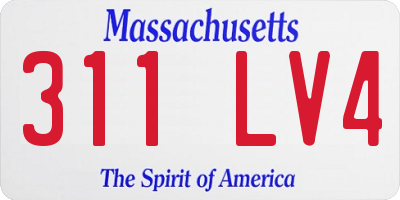 MA license plate 311LV4