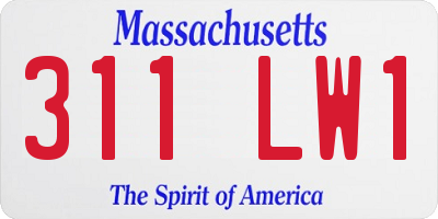 MA license plate 311LW1