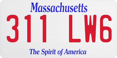 MA license plate 311LW6