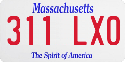 MA license plate 311LX0