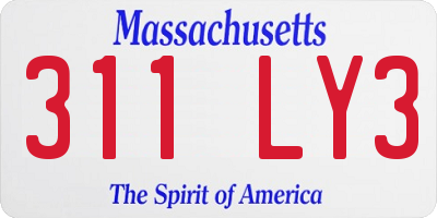 MA license plate 311LY3