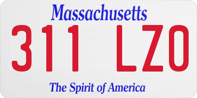 MA license plate 311LZ0