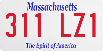 MA license plate 311LZ1