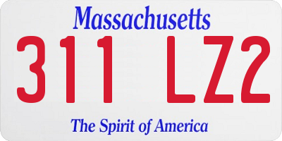 MA license plate 311LZ2