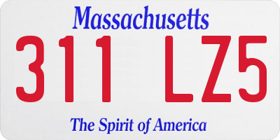 MA license plate 311LZ5