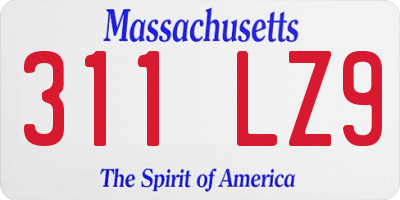 MA license plate 311LZ9