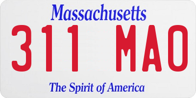 MA license plate 311MA0