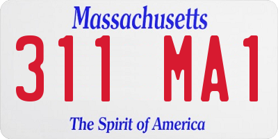 MA license plate 311MA1