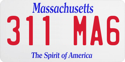 MA license plate 311MA6