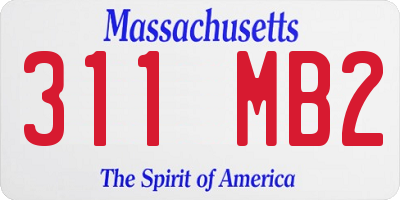 MA license plate 311MB2