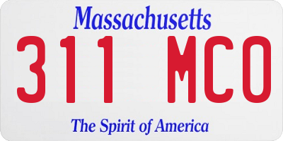 MA license plate 311MC0