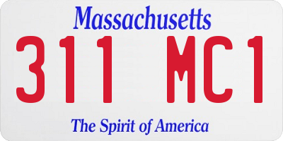 MA license plate 311MC1