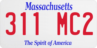 MA license plate 311MC2