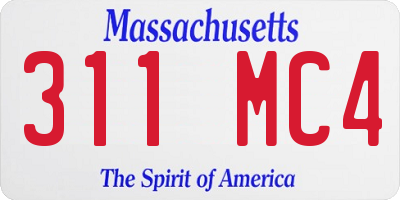 MA license plate 311MC4