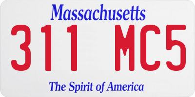 MA license plate 311MC5