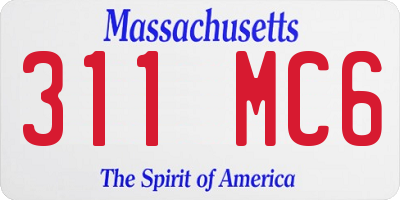 MA license plate 311MC6