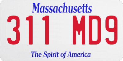 MA license plate 311MD9